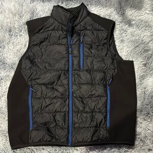 Propel Bass engineered Black and Blue Quilted Vest with Stretchy Side Panels
